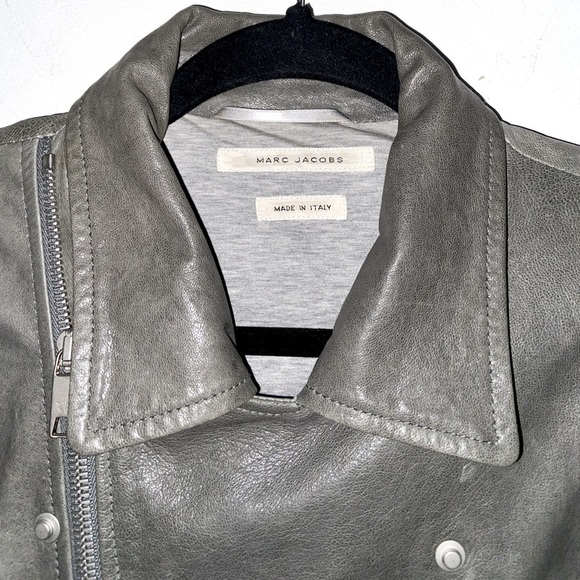 Marc Jacobs Biker/Motorcycle Leather Jacket Gray​​​​​ - Picture 2 of 9
